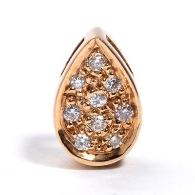 Pendente a goccia in oro con pavé di diamanti