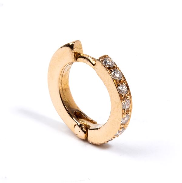 Diamond gold single earring