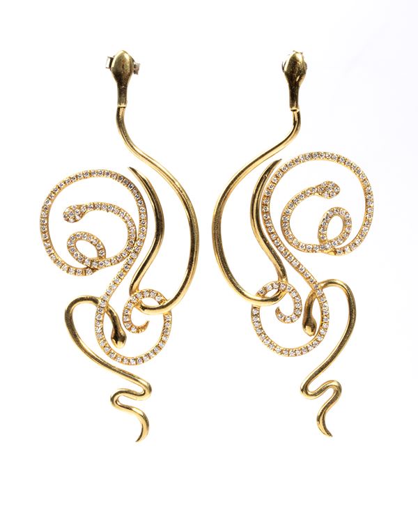 Gold diamond earrings