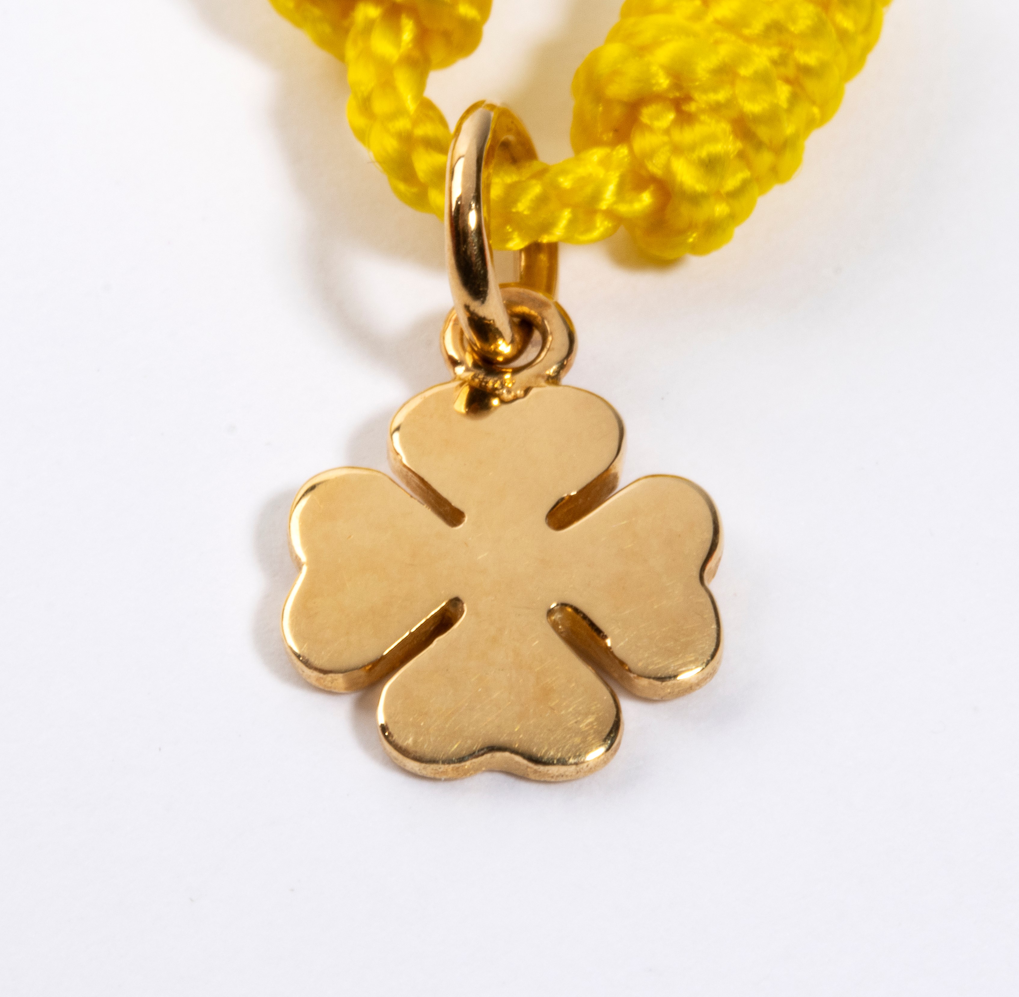 Bracciale con pendente a quadrifoglio, oro giallo 18k