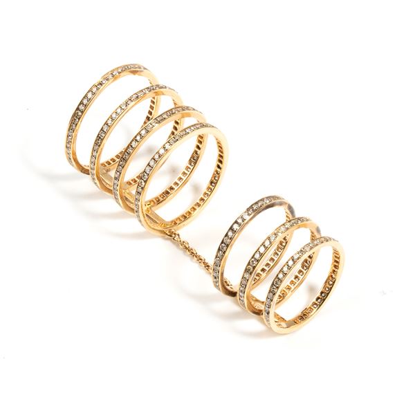 Fancy color brown diamond gold ring