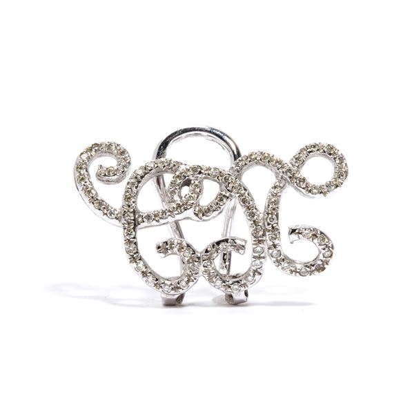 Diamond gold single earring