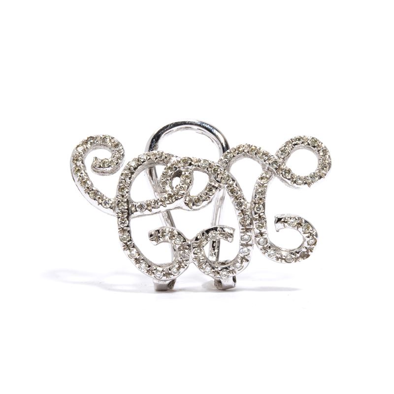 Orecchino singolo in oro e diamanti