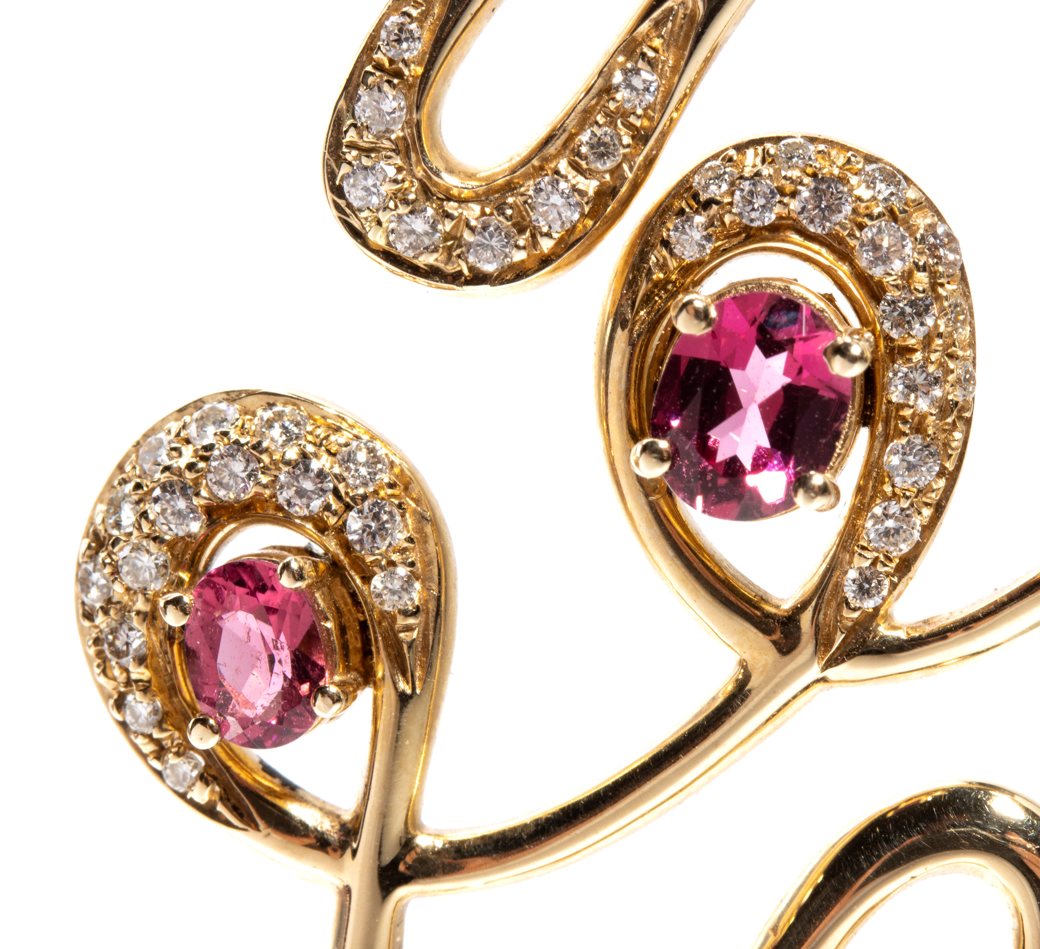 Pendente in oro con diamanti e rubellite