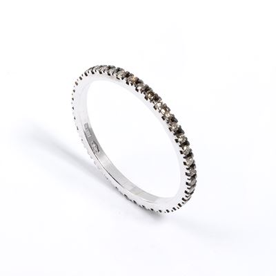 Anello in oro bianco 18k con diamanti marroni (circa 0,26 ct)