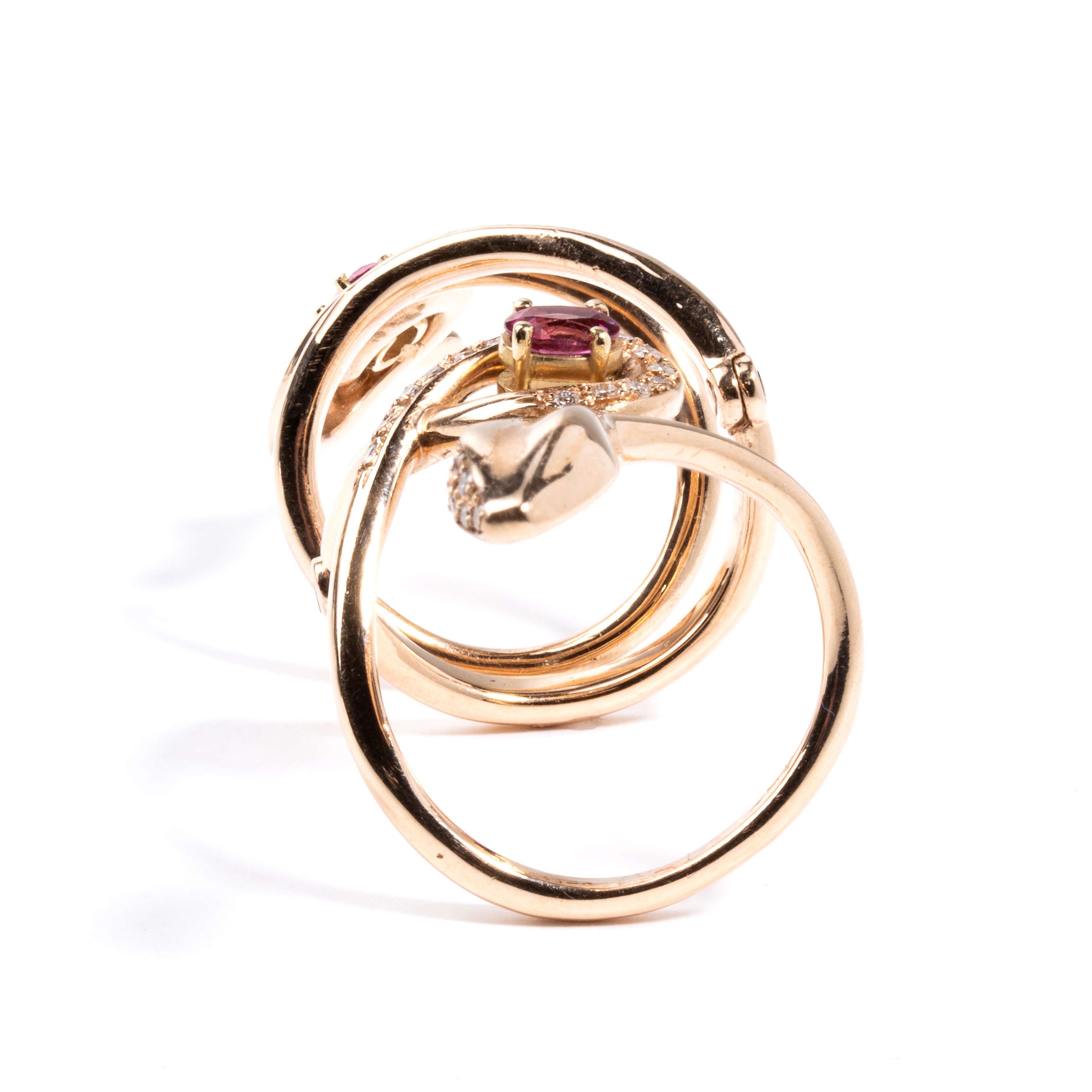 Anello in oro con tormalina e diamanti