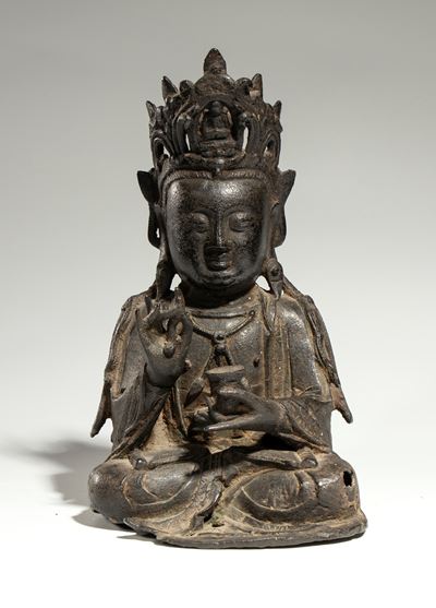 Figura di Bodhisattva, bronzo fuso, Cina, dinastia Ming (XV-XVI secolo)