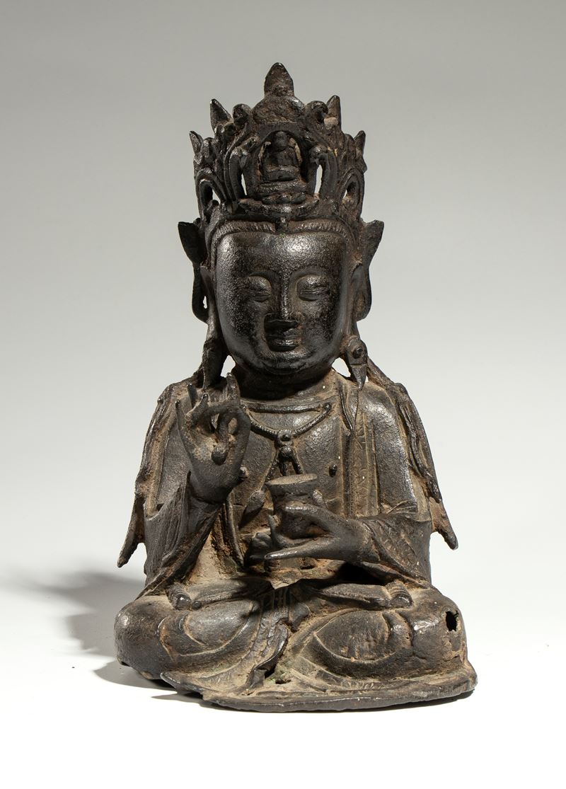 Figura di Bodhisattva, bronzo fuso, Cina, dinastia Ming (XV-XVI secolo)