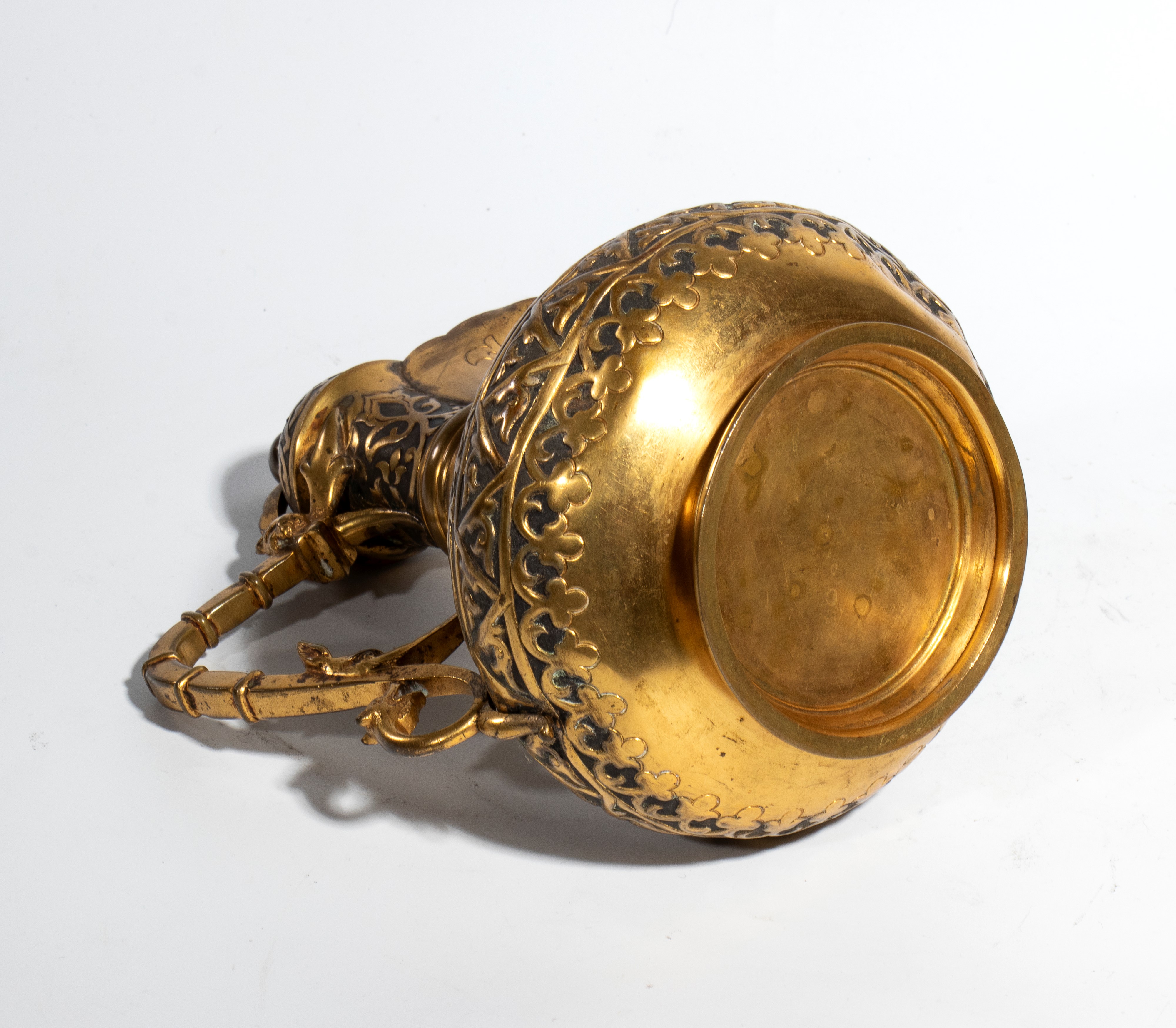 Caffettiera ottomana, rame e argento dorato, forma slanciata a balaustra (Turchia, XVIII secolo)