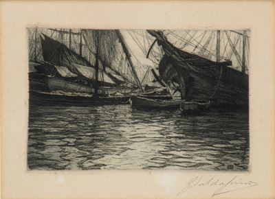 La vita nel porto (Genova), acquaforte