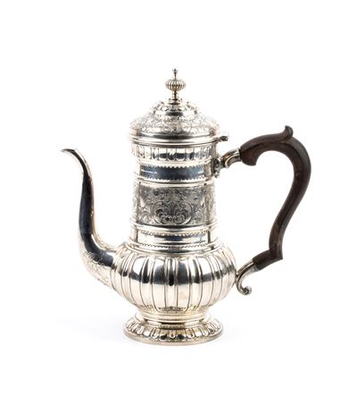 Caffettiera italiana in argento, argento 800/1000, XX secolo