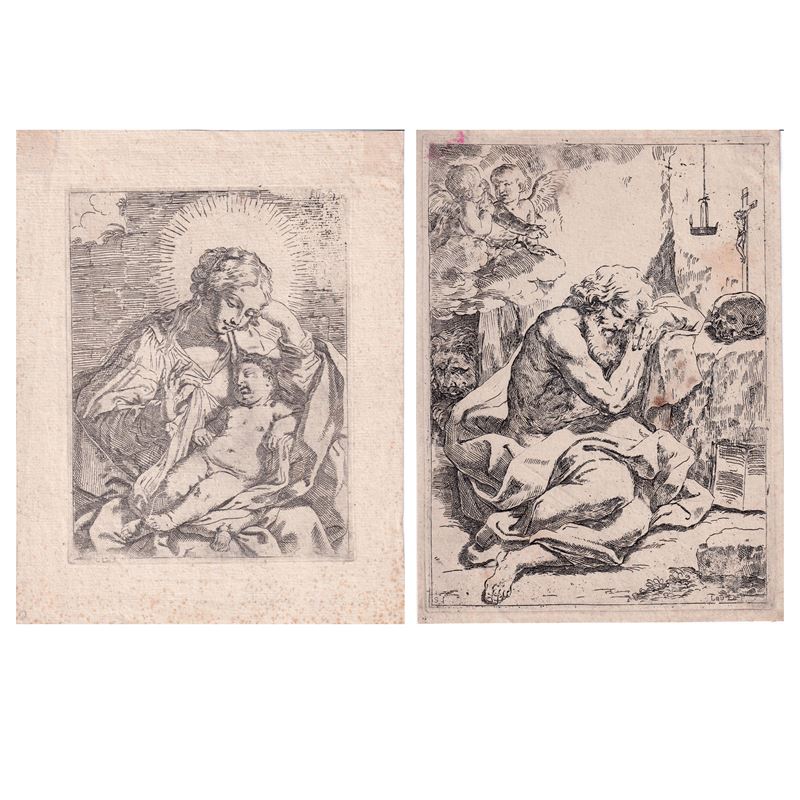 Madonna col Bambino, da Elisabetta Sirani | San Girolamo, da Giovanni Andrea Sirani