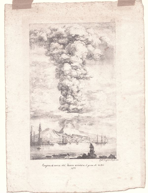 Salvatore Fergola - Eruzione di cenere del Vesuvio accaduta il giorno 22.8bre 1822