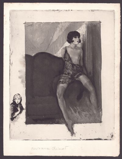 Figura femminile, acquatinta e acquaforte