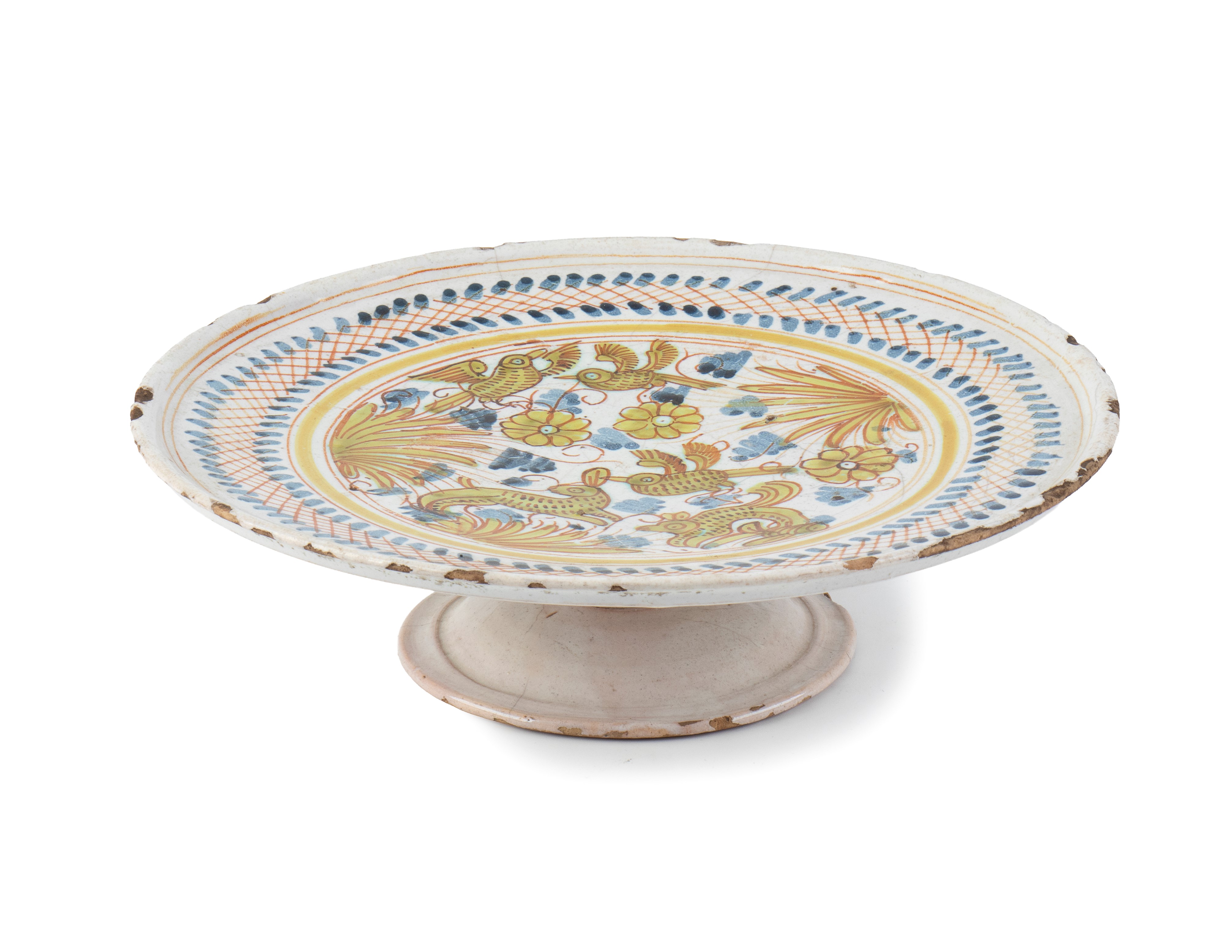 Manifattura di Deruta, Alzatina decorata in maiolica rinascimentale (XVI secolo)