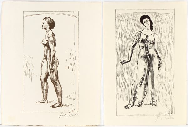 Ferdinand Hodler - Blick in die Unendlichkeit | Stehender weiblicher Akt