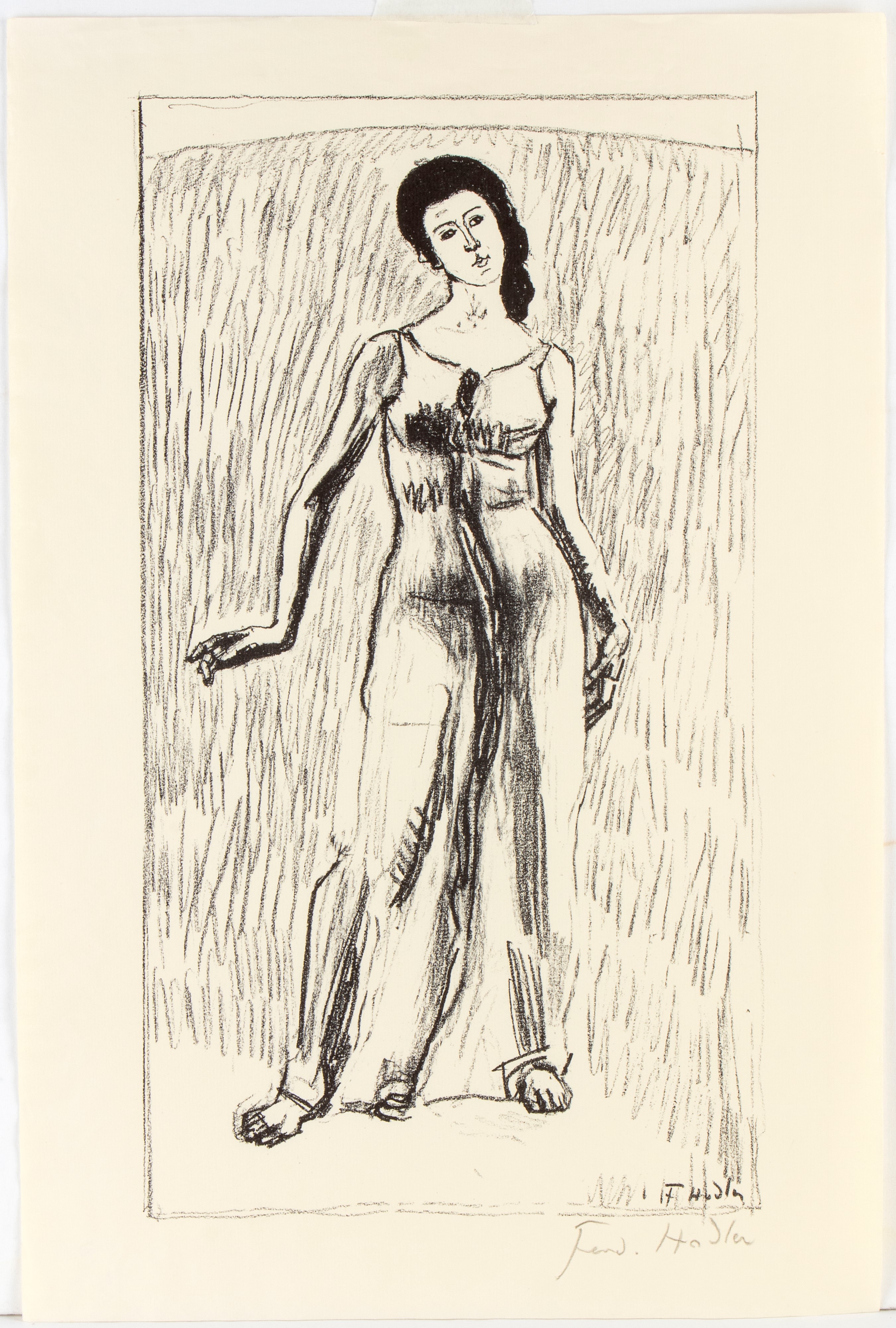 Ferdinand Hodler - Blick in die Unendlichkeit e Stehender weiblicher Akt