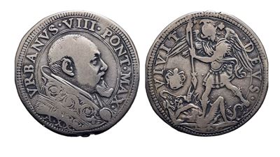 Urbano VIII (1623-1644), Testone 1643 (Anno XX) – Roma, Ag, 9,41 g