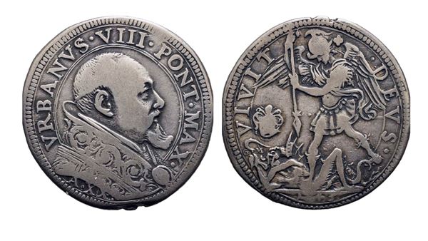 STATO PONTIFICIO. Roma. Urbano VIII (1623-1644). Testone 1643 – Anno XX; Ag (9,41 g; 29,4 mm)