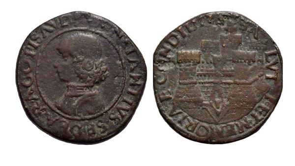 PESARO. Costanzo I Sforza (1473-1483). Mezza lira; Cu (12,4 g; 29 mm)