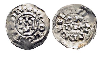 PAVIA (area monetaria). Ugo di Arles, Re d’Italia e Lotario II (931–947), denaro in argento