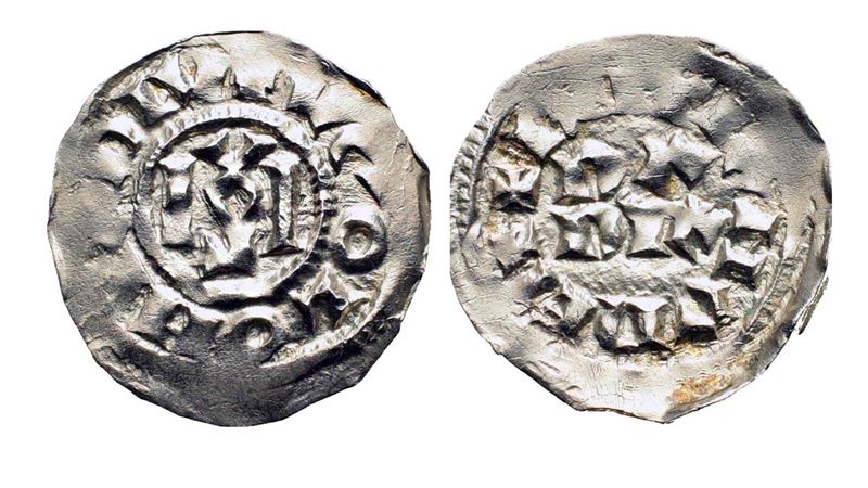 PAVIA (area monetaria). Ugo di Arles, Re d’Italia e Lotario II (931–947), denaro in argento