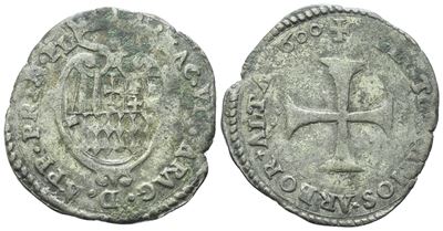 Giacomo VII Appiani, Grosso di Piombino con stemma coronato e croce patente (Ag, 1600)