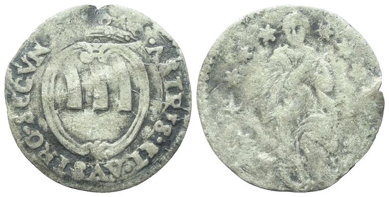 Ludovisi di Piombino, Crazia con stemma coronato e L’Immacolata Concezione in atto di preghiera