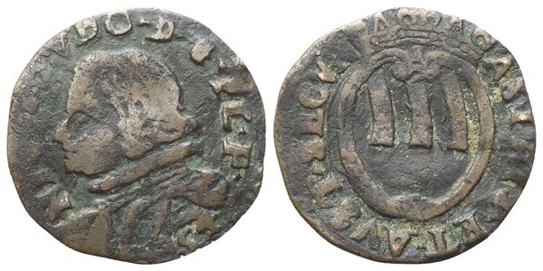 PIOMBINO. Niccolò Ludovisi (Principe, 1634-1665). Quattrino, 1654; Cu (0,63 g; 15 mm)