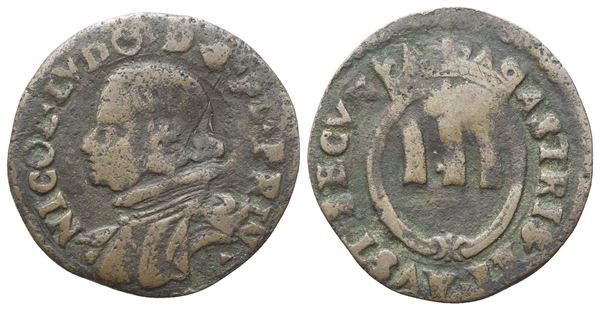 PIOMBINO. Niccolò Ludovisi (Principe, 1634-1665). Quattrino; Cu (0,63 g; 17 mm)