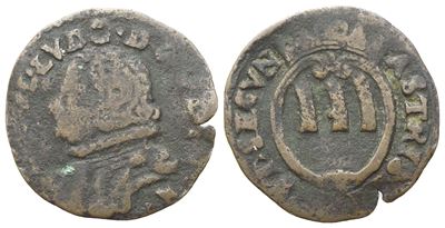 Ludovisi (Principe Niccolò Ludovisi, 1634-1665), Quattrino, Cu (Piombino), 0,74 g