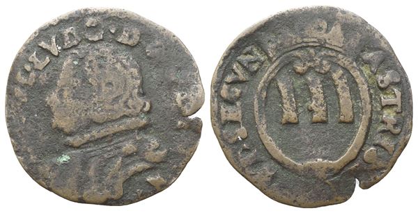 PIOMBINO. Niccolò Ludovisi (Principe, 1634-1665). Quattrino; Cu (0,74 g; 16 mm)
