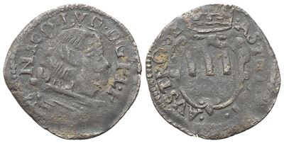 Ludovisi (Niccolò Ludovisi, Principe 1634-1665), Quattrino, Piombino (Cu, 0,62 g)