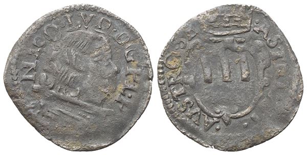 PIOMBINO. Niccolò Ludovisi (Principe, 1634-1665). Quattrino; Cu (0,62 g; 17 mm)