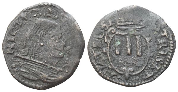 PIOMBINO. Niccolò Ludovisi (Principe, 1634-1665). Quattrino; Cu (1,10 g; 17 mm)