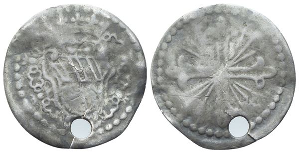 PIOMBINO. Attr. a Giovanni Battista Ludovisi (Principe, 1665-1699). c.d. ‘Quarto di Paolo’, o meglio, di Giulio, ca. 1670-1694; Ag (0,83 g; 18 mm)