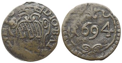 Giovanni Battista Ludovisi (Principe di Piombino, 1665–1699), Duetto, 1694 (Cu, 1,50 g; 19 mm)