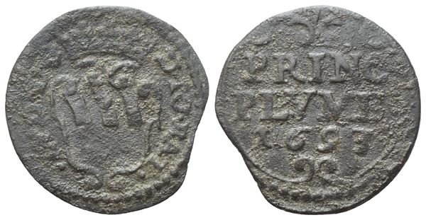 PIOMBINO. Giovanni Battista Ludovisi (Principe, 1665-1699). Quattrino, 1693; Cu (0,75 g; 16 mm)