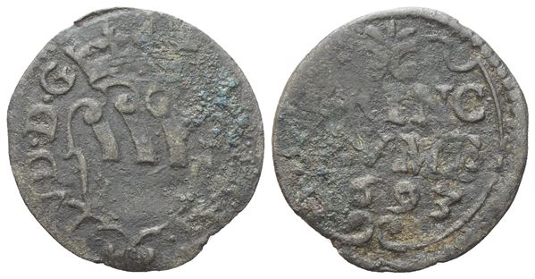 PIOMBINO. Giovanni Battista Ludovisi (Principe, 1665-1699). Quattrino, 1693; Cu (0,60 g; 16 mm)