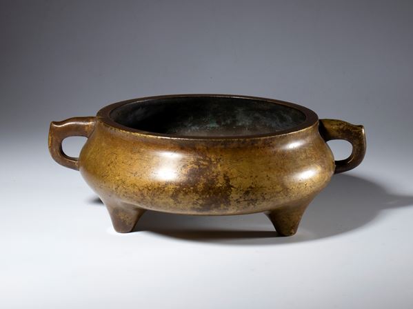 Copper alloy incense burners, China, Qing dynasty (1644-1912), 19th century