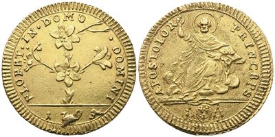 Stato Pontificio, Roma, Pio VI: Doppia 1793 (Au, 5,5 g; 22,5 mm)