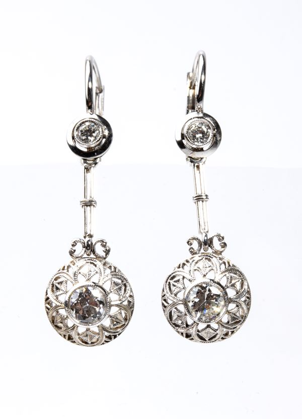 Gold diamond earrings