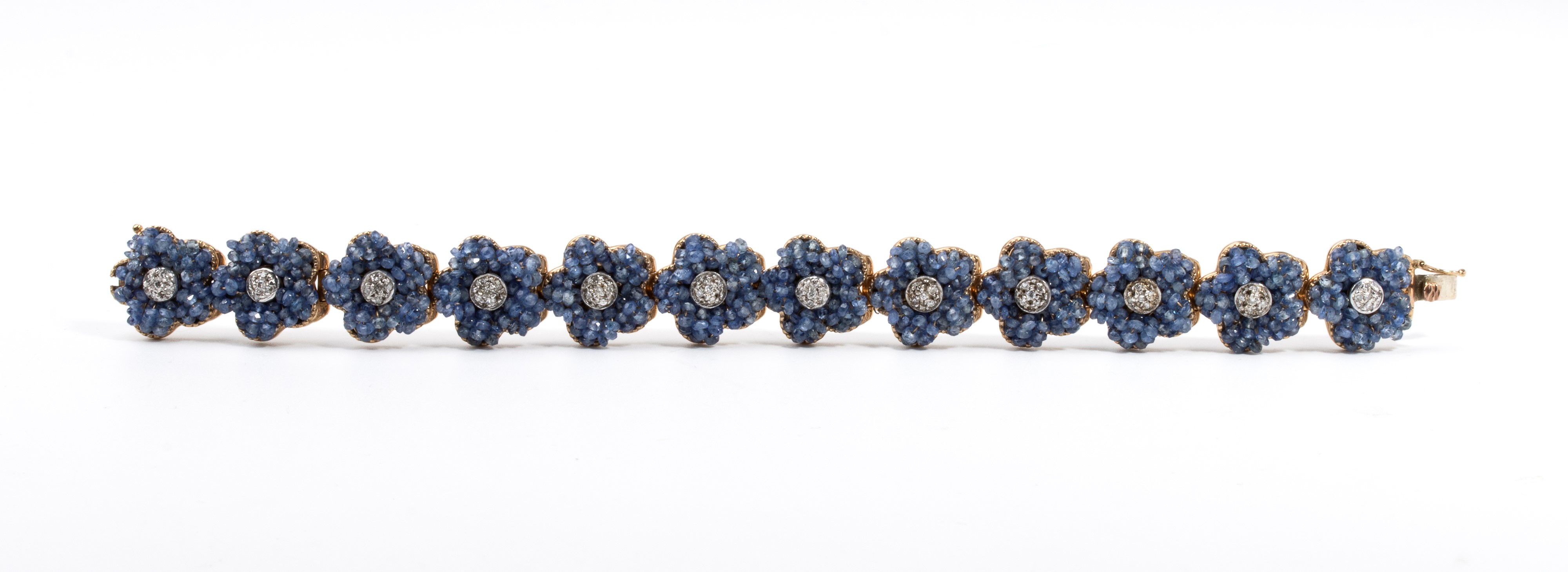 Bracciale in oro 9k con zaffiri e diamanti