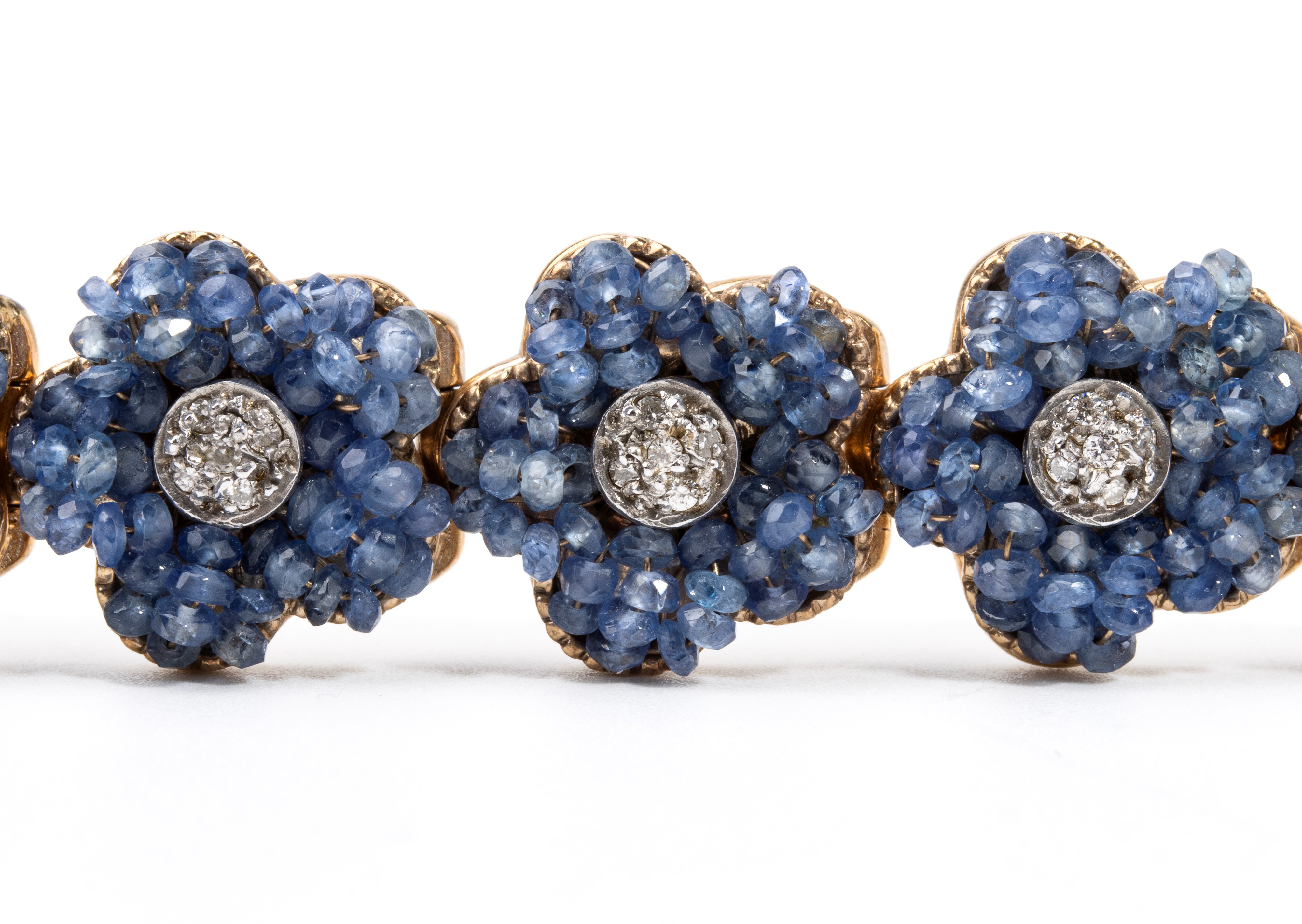 Bracciale in oro 9k con zaffiri e diamanti