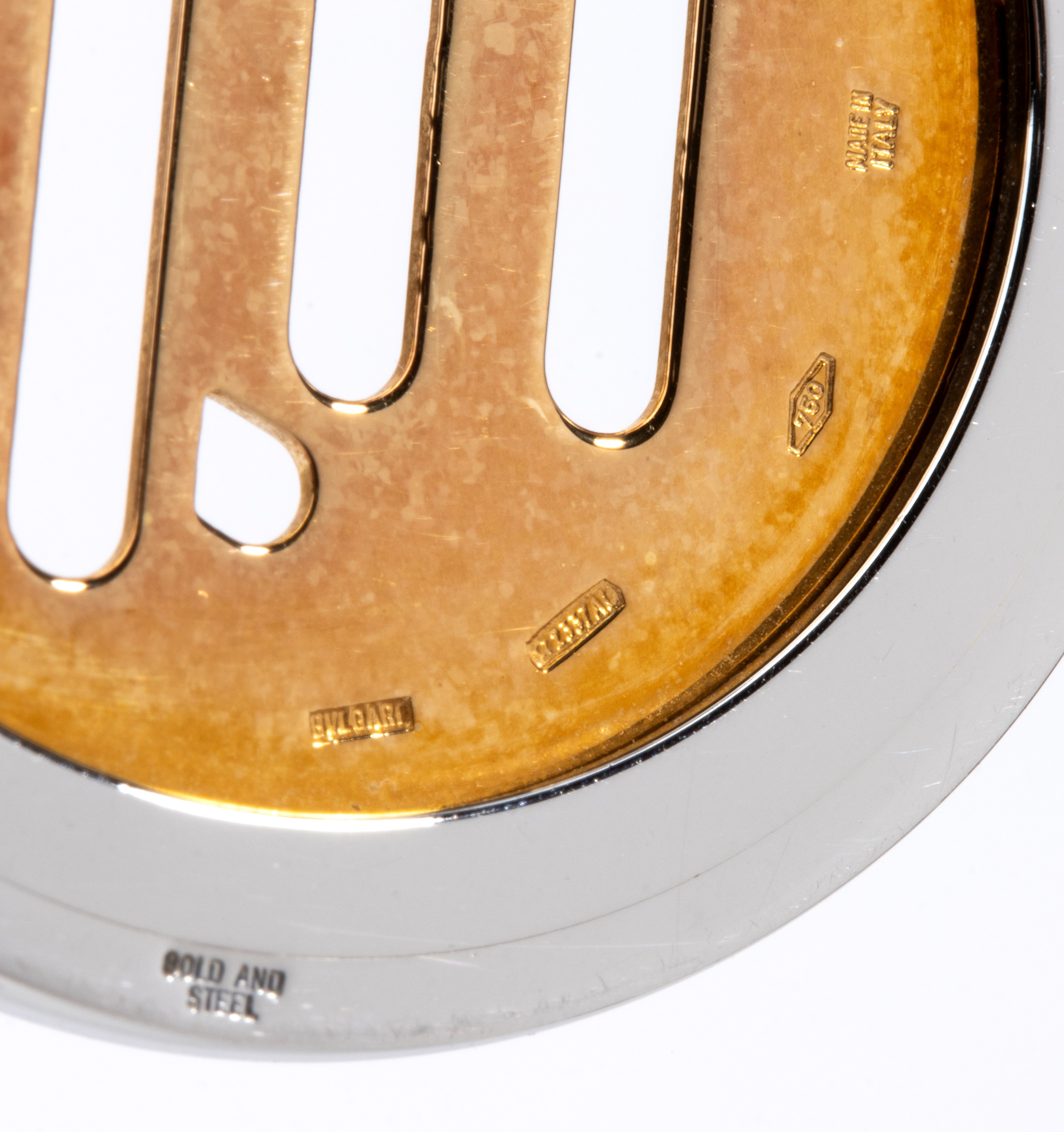 Collezione Tondo: pendente in acciaio ed oro