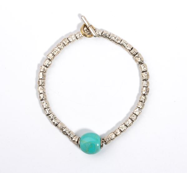 Bracciale in argento con turchese
