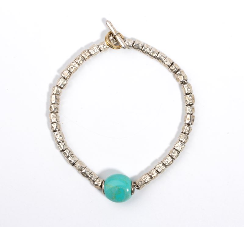 Bracciale in argento con turchese