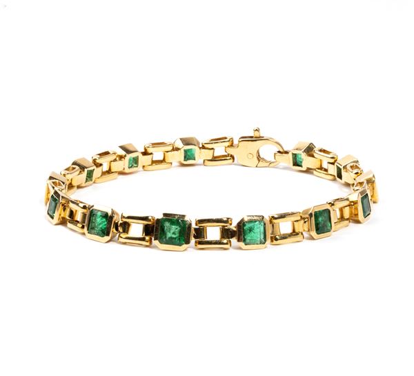 Emerald gold bracelet