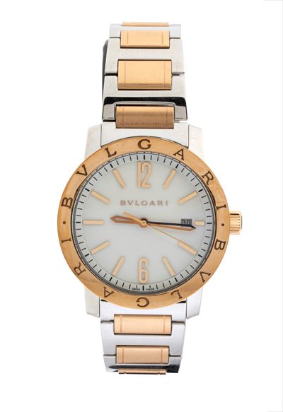 Orologio da polso in acciaio e oro 18k con movimento automatico a vista