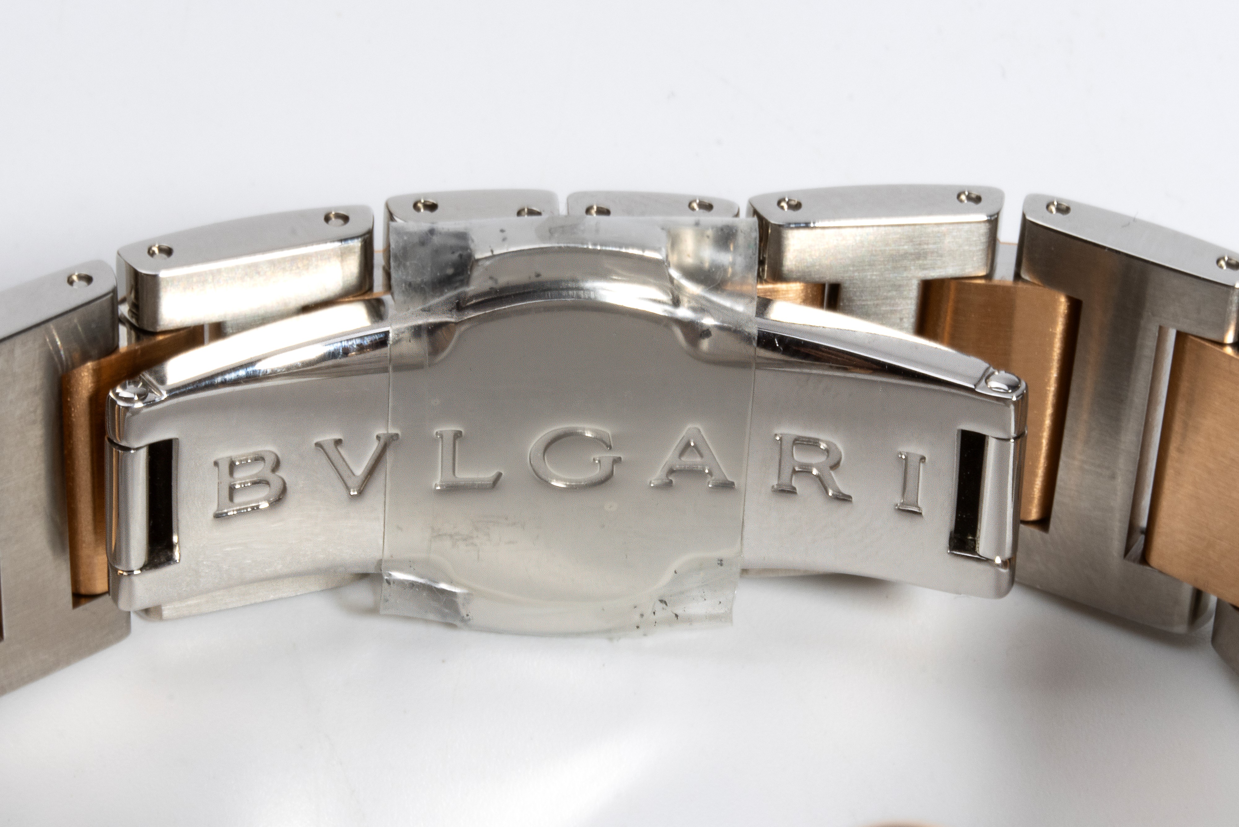 Bulgari - Orologio da polso in acciaio e oro 18k con movimento automatico a vista